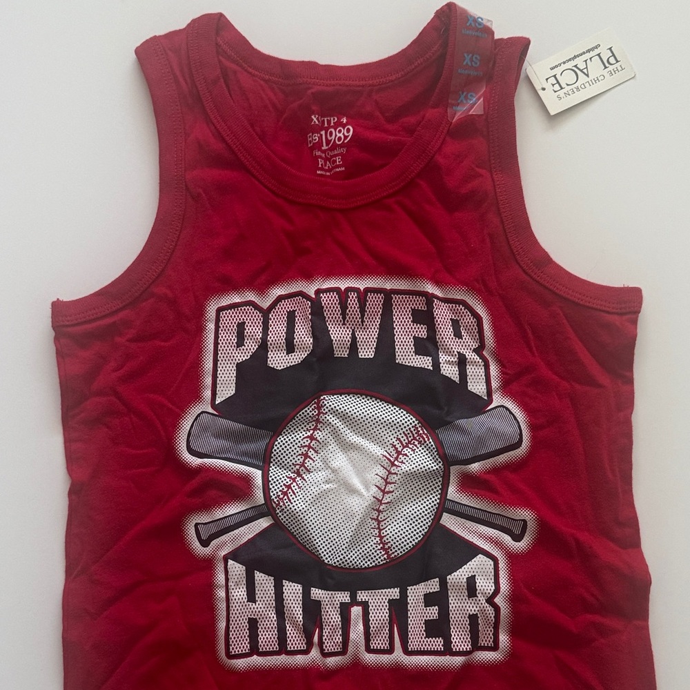 The Children's Place Red Baseball Graphic Tank Top